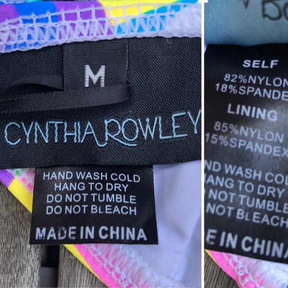 NEW NWT Cynthia Rowley Lola Good Vibes Graphic Bikini Top Bra Bralette Medium - Picture 11 of 15